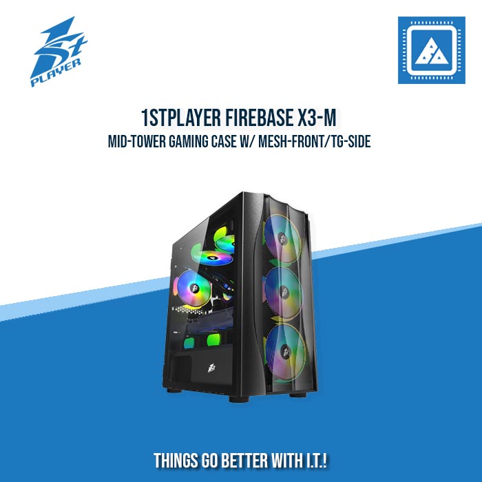 1STPLAYER FIREBASE X3-M MID-TOWER GAMING CASE W/ MESH-FRONT/TG-SIDE/ M-ATX 1STPLAYER FIREBASE X3-M MID-TOWER GAMING CASE W/ MESH-FRONT/TG-SIDE/ M-ATX